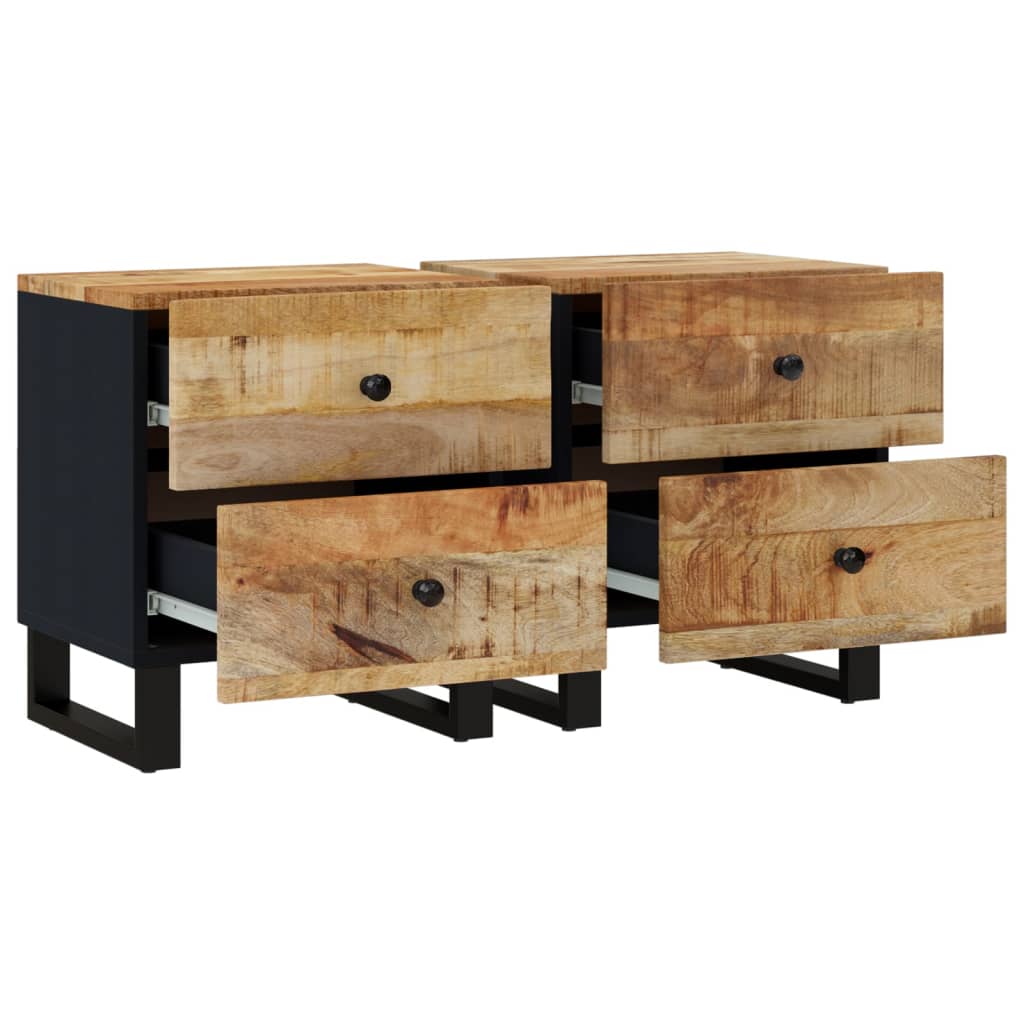 Comodini 2pz 40x33x46 cm in Legno Massello di Mango cod mxl 30564