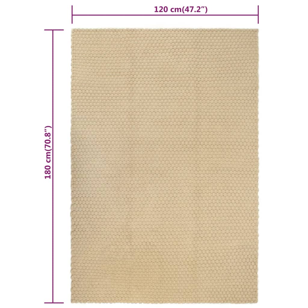 Tappeto Rettangolare Naturale 120x180 cm in Cotone cod 10307