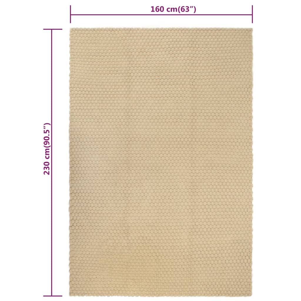 Tappeto Rettangolare Naturale 160x230 cm in Cotone cod 11509