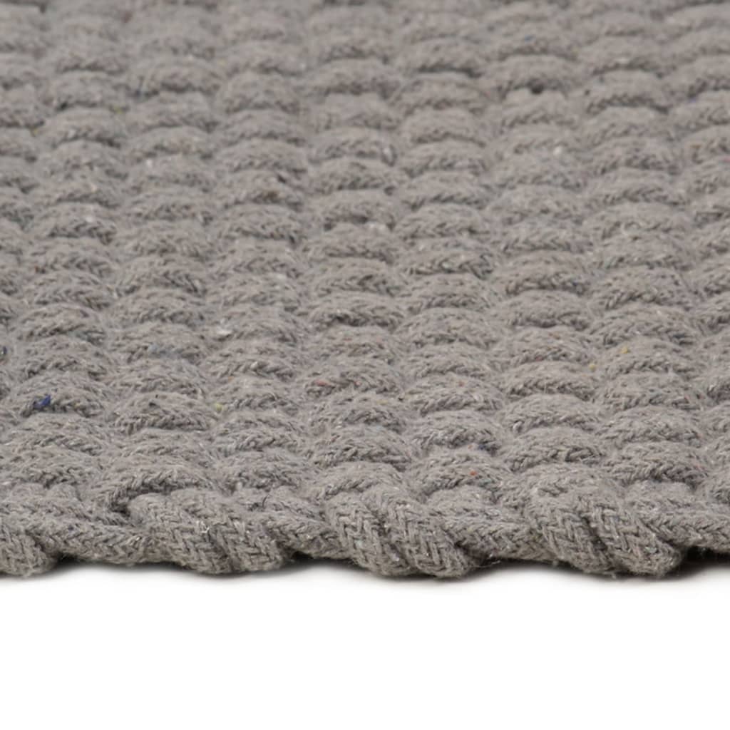 Tappeto Rettangolare Grigio 80x160 cm in Cotone 345120