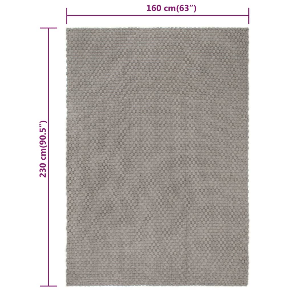 Tappeto Rettangolare Grigio 160x230 cm in Cotone 345122