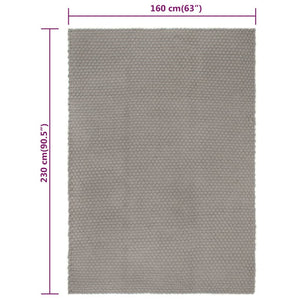 Tappeto Rettangolare Grigio 160x230 cm in Cotone 345122