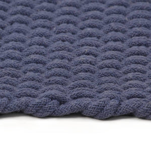 Tappeto Rettangolare Blu Marino 80x160 cm in Cotone 345125