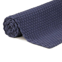 Tappeto Rettangolare Blu Marino 80x160 cm in Cotone 345125