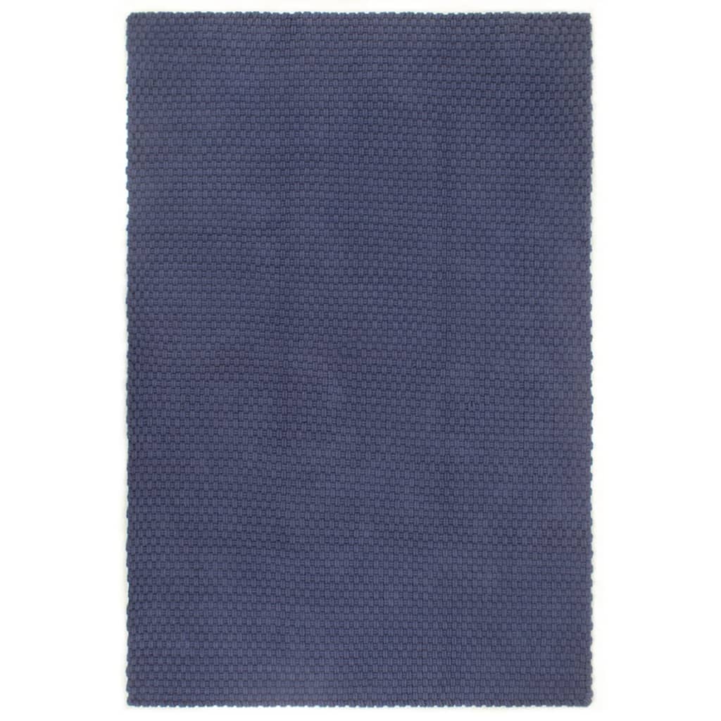 Tappeto Rettangolare Blu Marino 120x180 cm in Cotone cod 12276