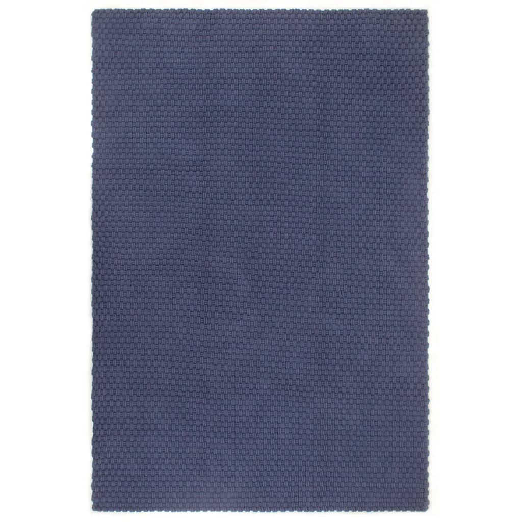 Tappeto Rettangolare Blu Marino 160x230 cm in Cotone cod mxl 58294