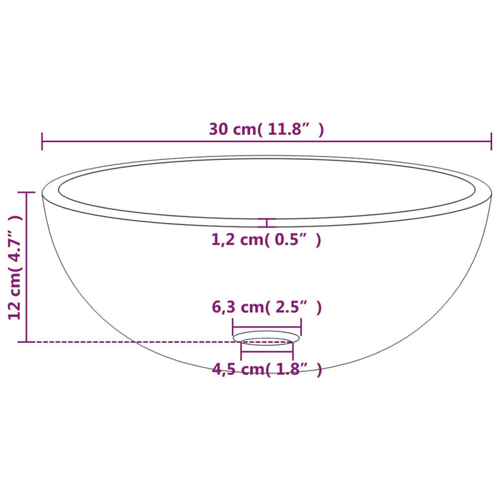 Lavandino in Vetro Temperato 30x12 cm Trasparente cod mxl 47488