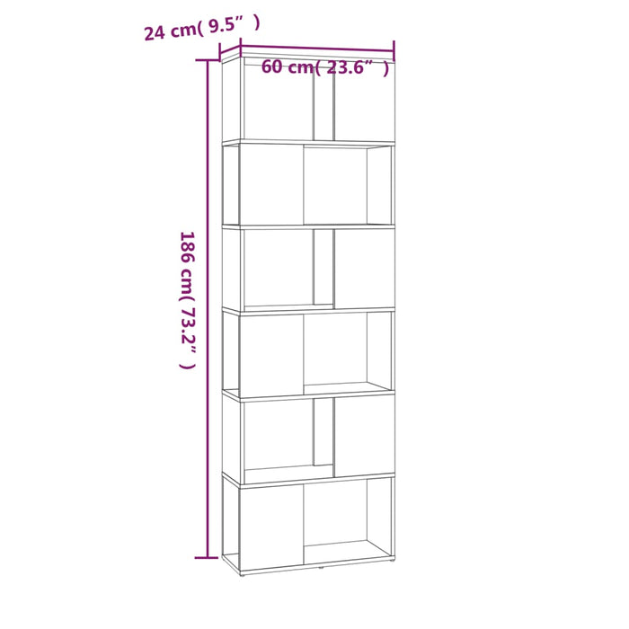 Libreria/Divisorio Rovere Marrone 60x24x186 cm cod mxl 16354