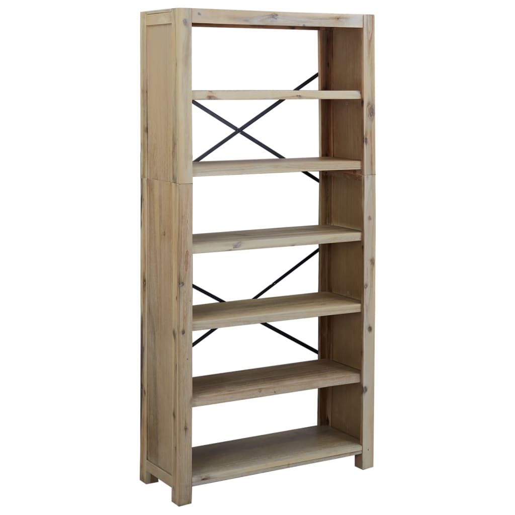 Libreria a 6 Ripiani 80x30x170 cm in Legno Massello di Acacia 345083