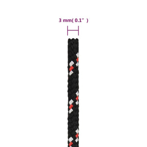 Corda Nautica Nera 3 mm 25 m in Polipropilene