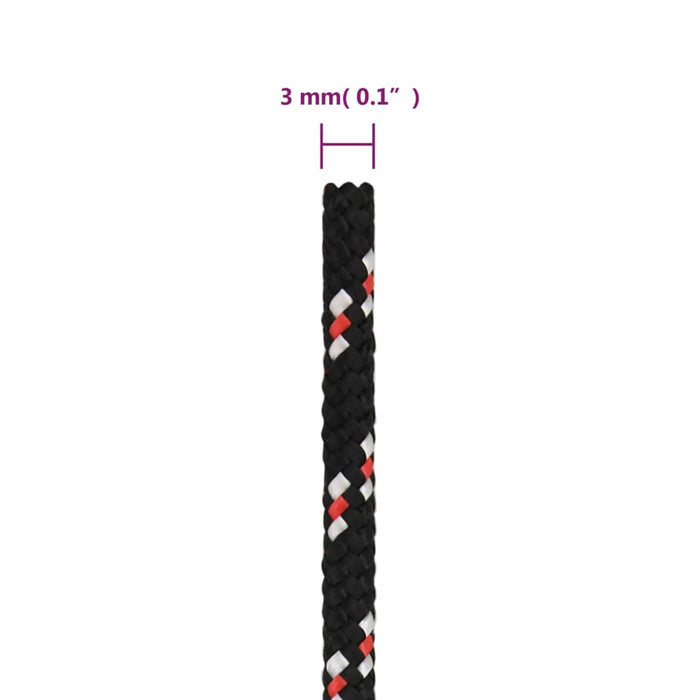 Corda Nautica Nera 3 mm 25 m in Polipropilene