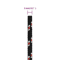 Corda Nautica Nera 3 mm 50 m in Polipropilene