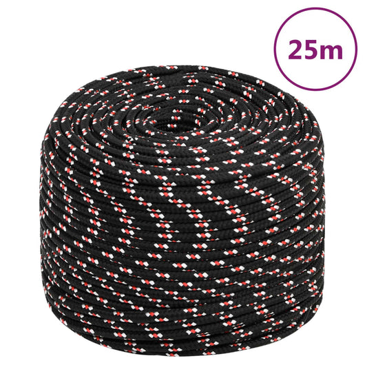 Corda Nautica Nera 6 mm 25 m in Polipropilene cod mxl 41890