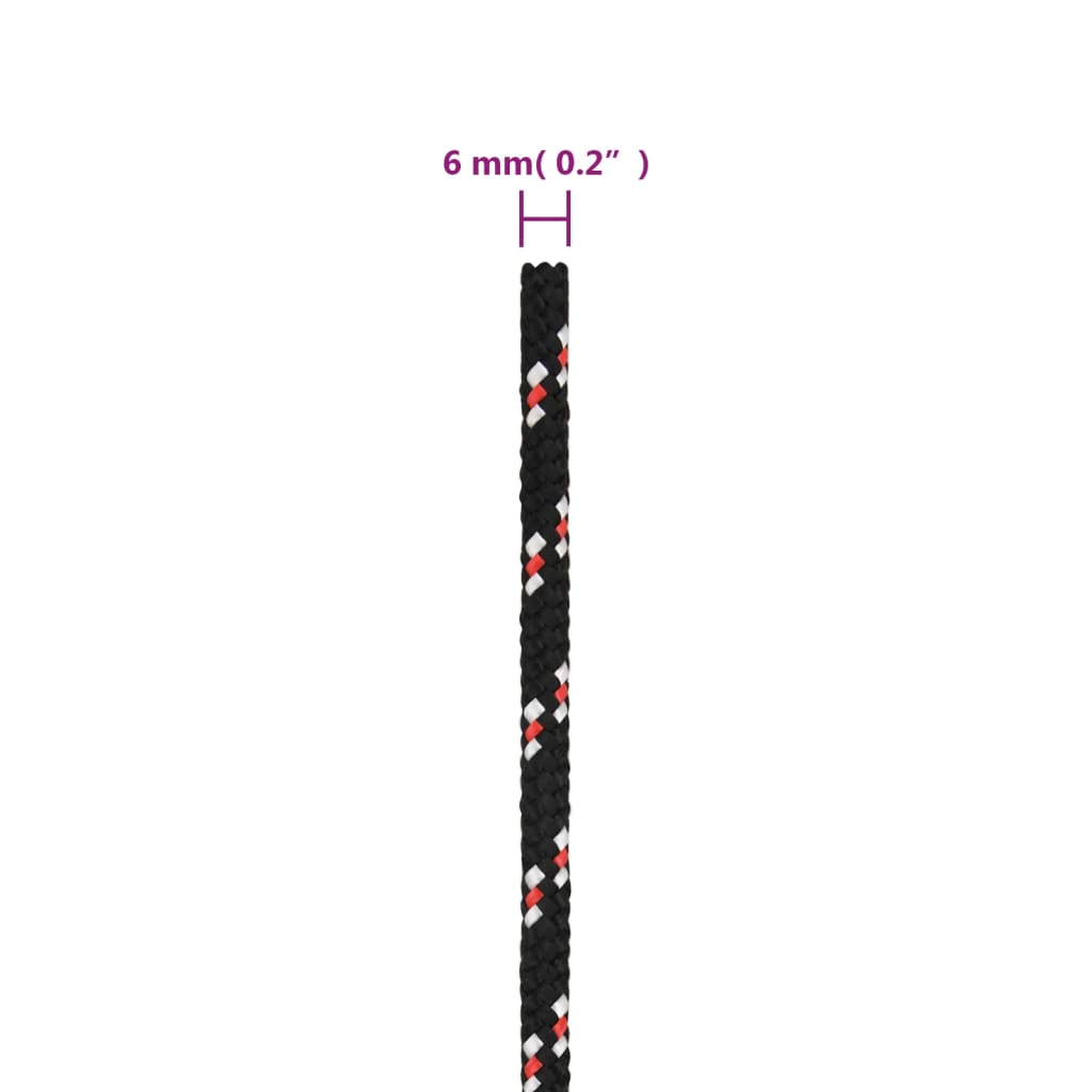 Corda Nautica Nera 6 mm 50 m in Polipropilene