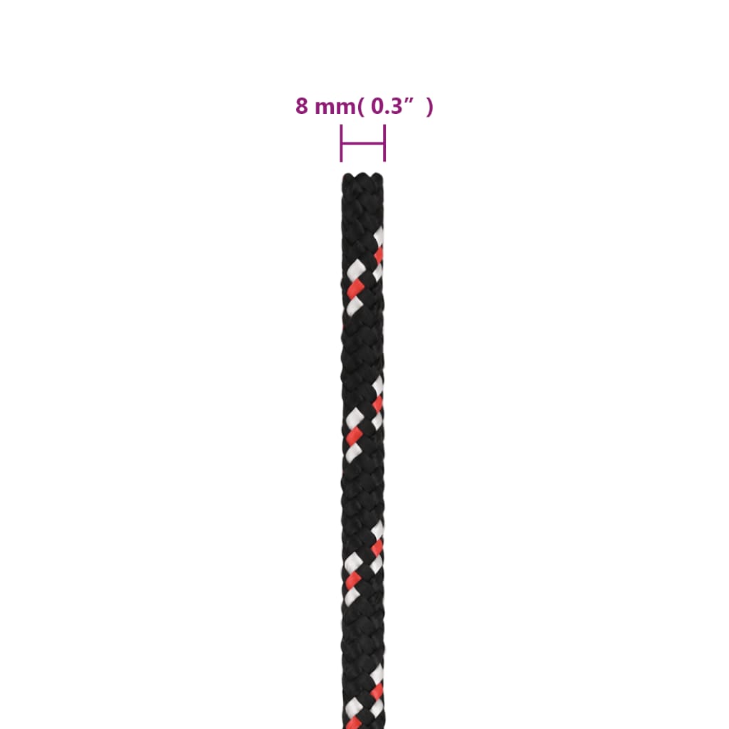 Corda Nautica Nera 8 mm 25 m in Polipropilene cod mxl 42747