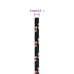 Corda da Lavoro Nera 8 mm 250 m in Polipropilene 152345