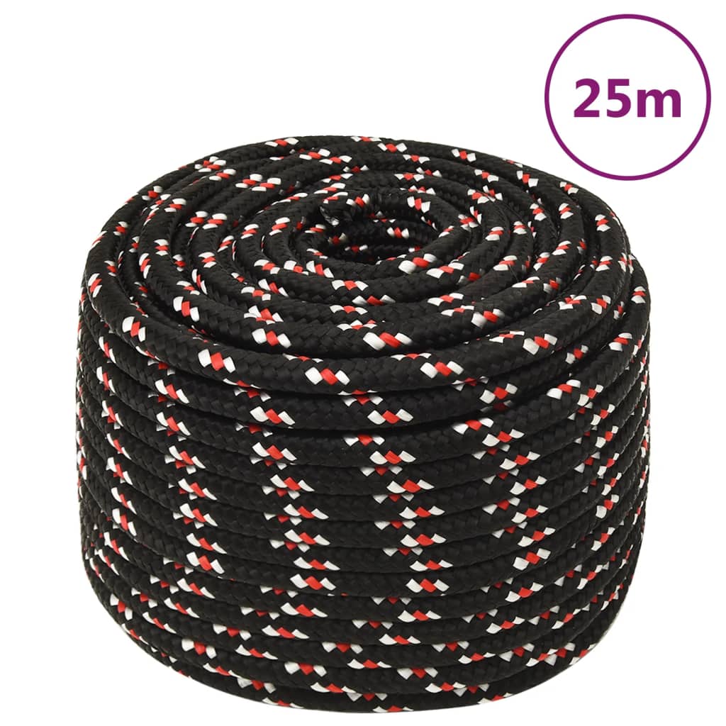 Corda Nautica Nera 12 mm 25 m in Polipropilene cod mxl 43256