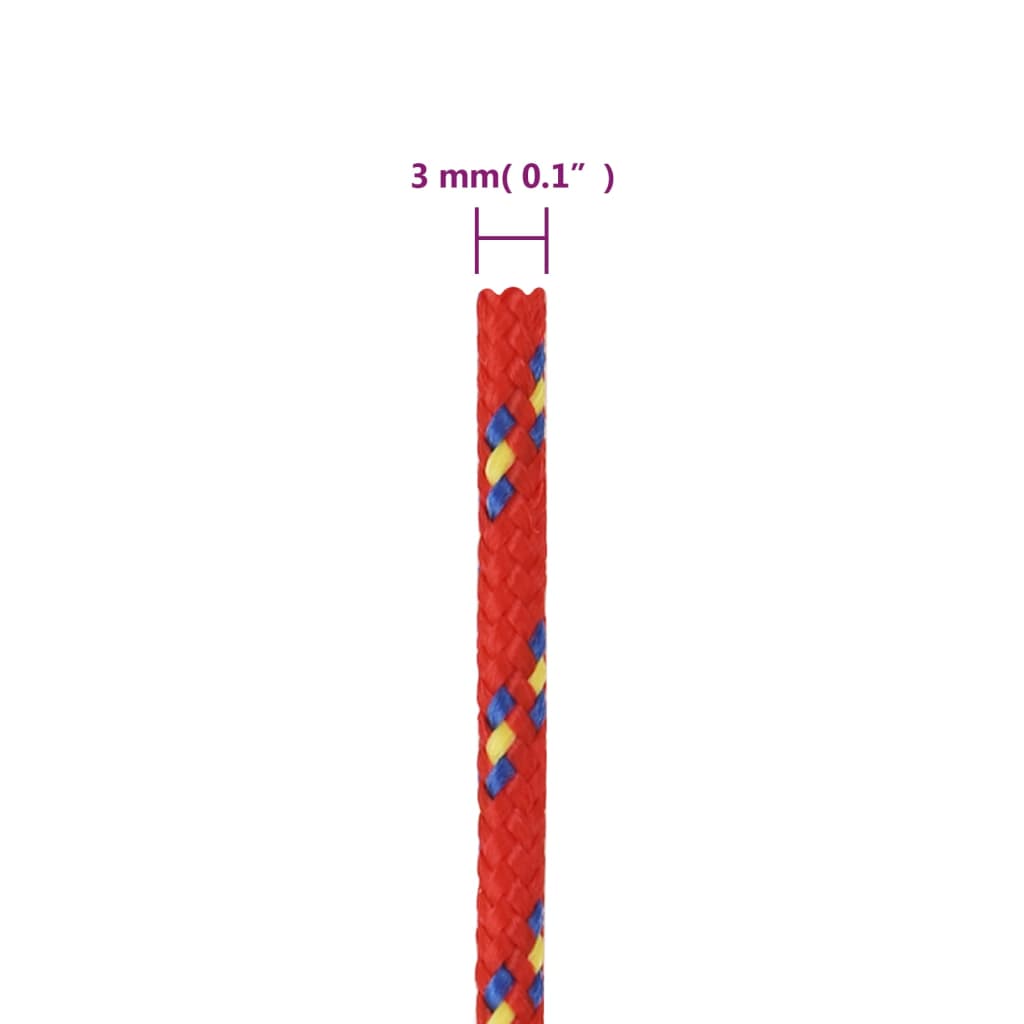 Corda Nautica Rossa 3 mm 25 m in Polipropilene