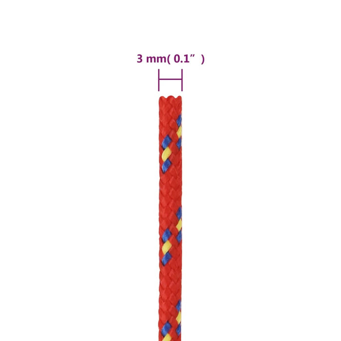 Corda Nautica Rossa 3 mm 500 m in Polipropilene