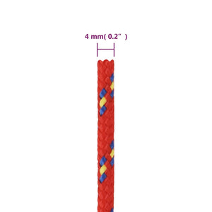 Corda Nautica Rossa 4 mm 25 m in Polipropilene cod 11981