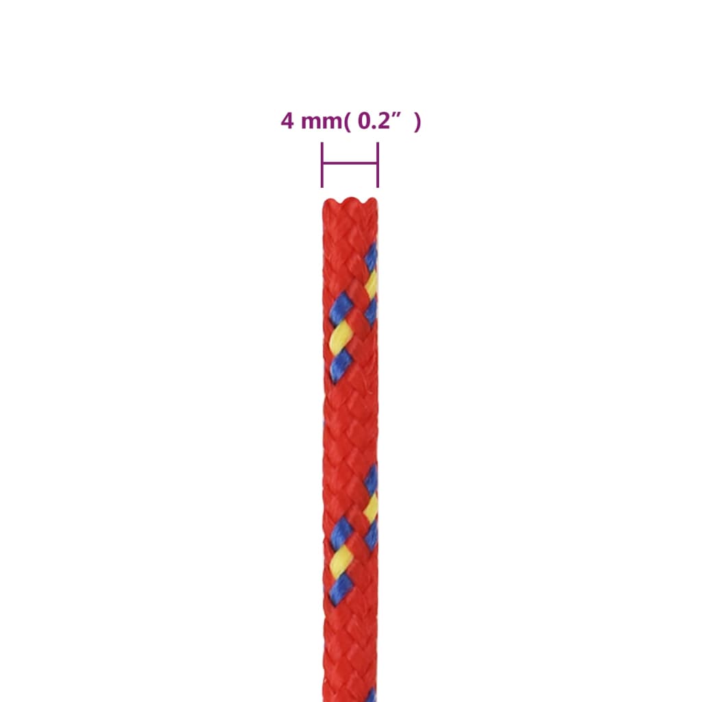 Corda per barca Rossa 4 mm 100 m in Polipropilene 152384