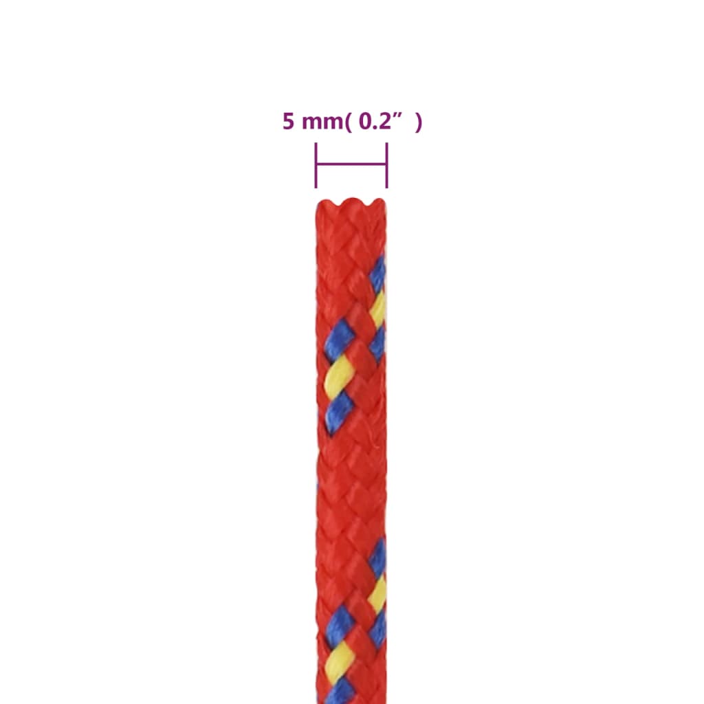 Corda Nautica Rossa 5 mm 25 m in Polipropilene