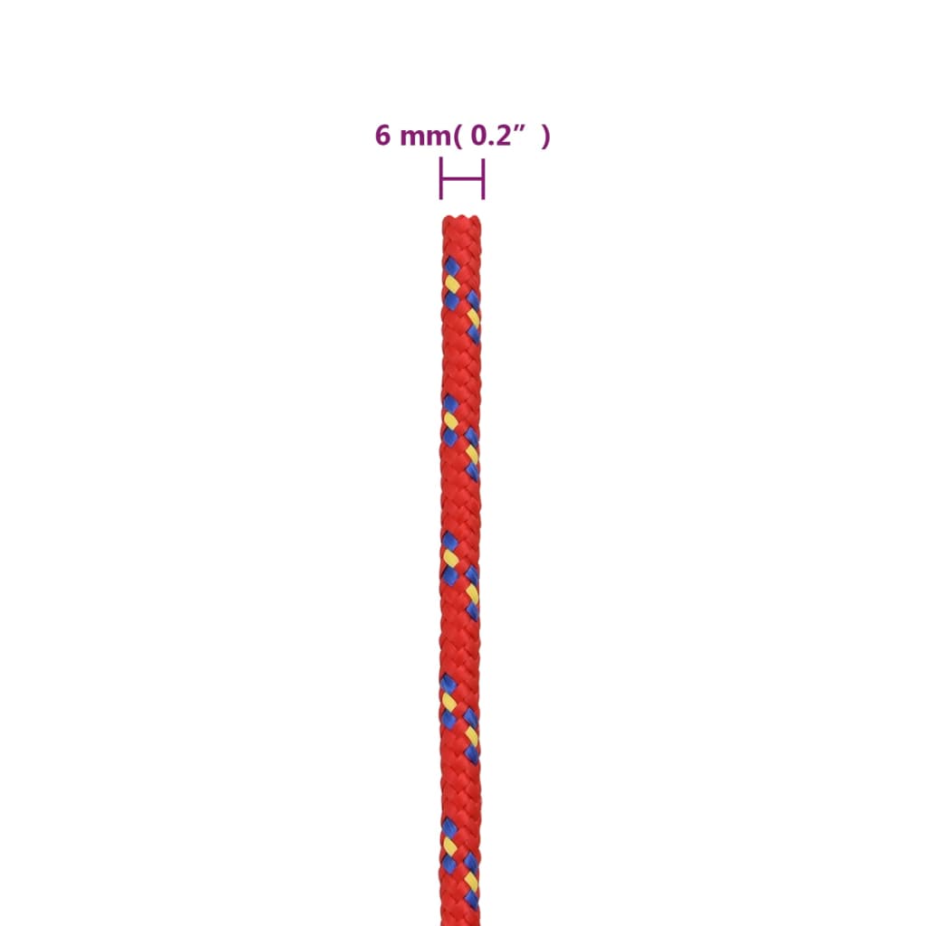 Corda Nautica Rossa 6 mm 25 m in Polipropilene