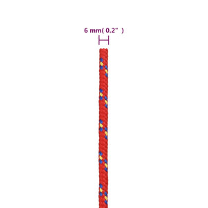 Corda Nautica Rossa 6 mm 25 m in Polipropilene