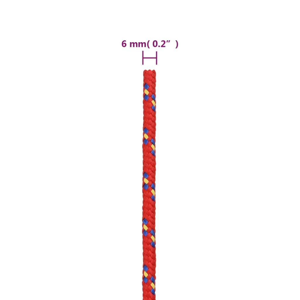 Corda Nautica Rossa 6 mm 50 m in Polipropilene 152391