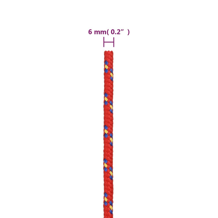 Corda Nautica Rossa 6 mm 50 m in Polipropilene 152391