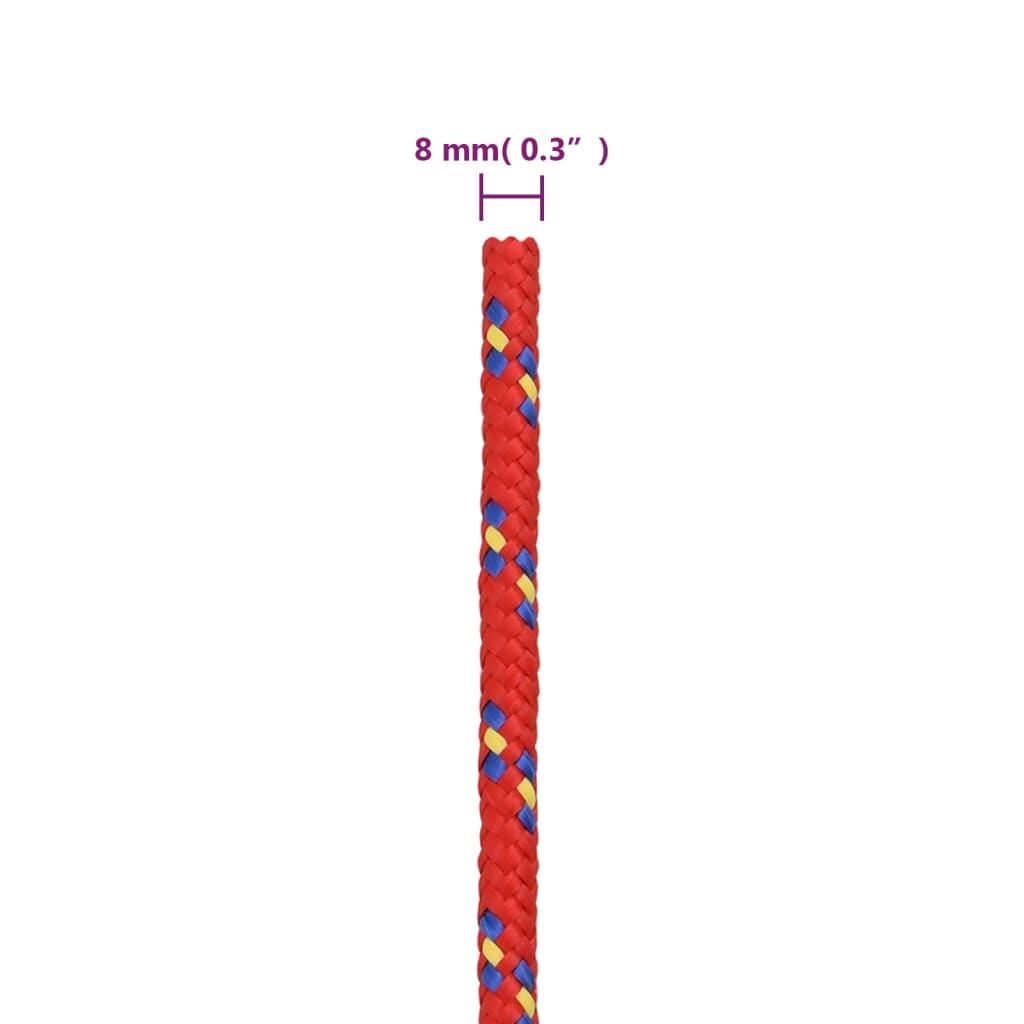 Corda Nautica Rossa 8 mm 25 m in Polipropilene cod mxl 47066