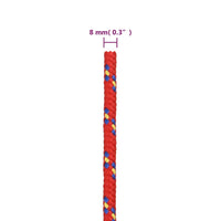 Corda Nautica Rossa 8 mm 50 m in Polipropilene