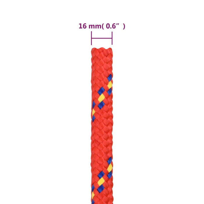 Corda Nautica Rossa 16 mm 100 m in Polipropilene cod mxl 47259