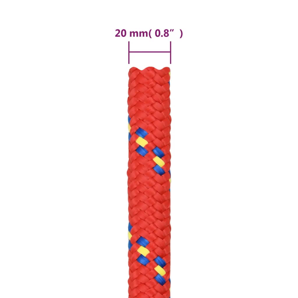 Corda per barca Rossa 20 mm 25 m in Polipropilene 152420