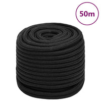 Corda Nautica Completamente Nera 16 mm 50 m in Polipropilene