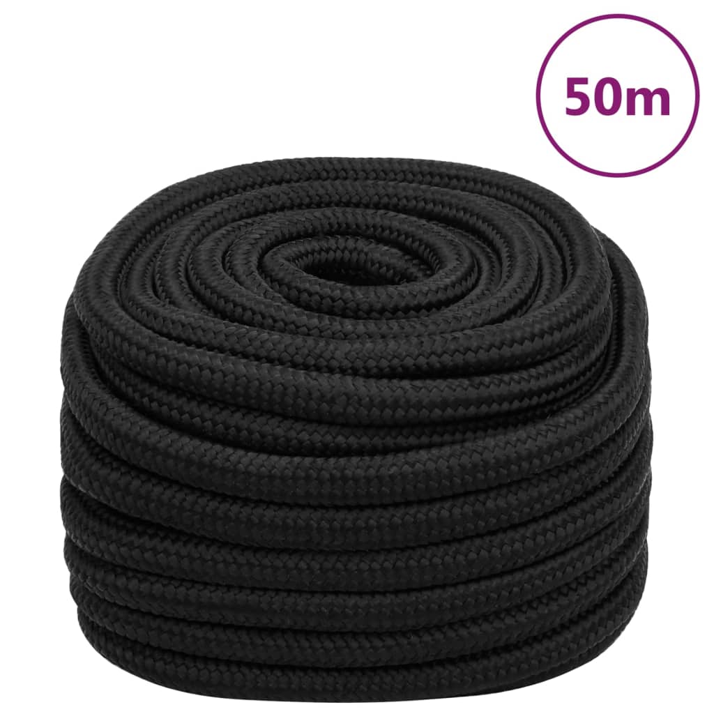 Corda Nautica Completamente Nera 20 mm 50 m in Polipropilene cod mxl 65434