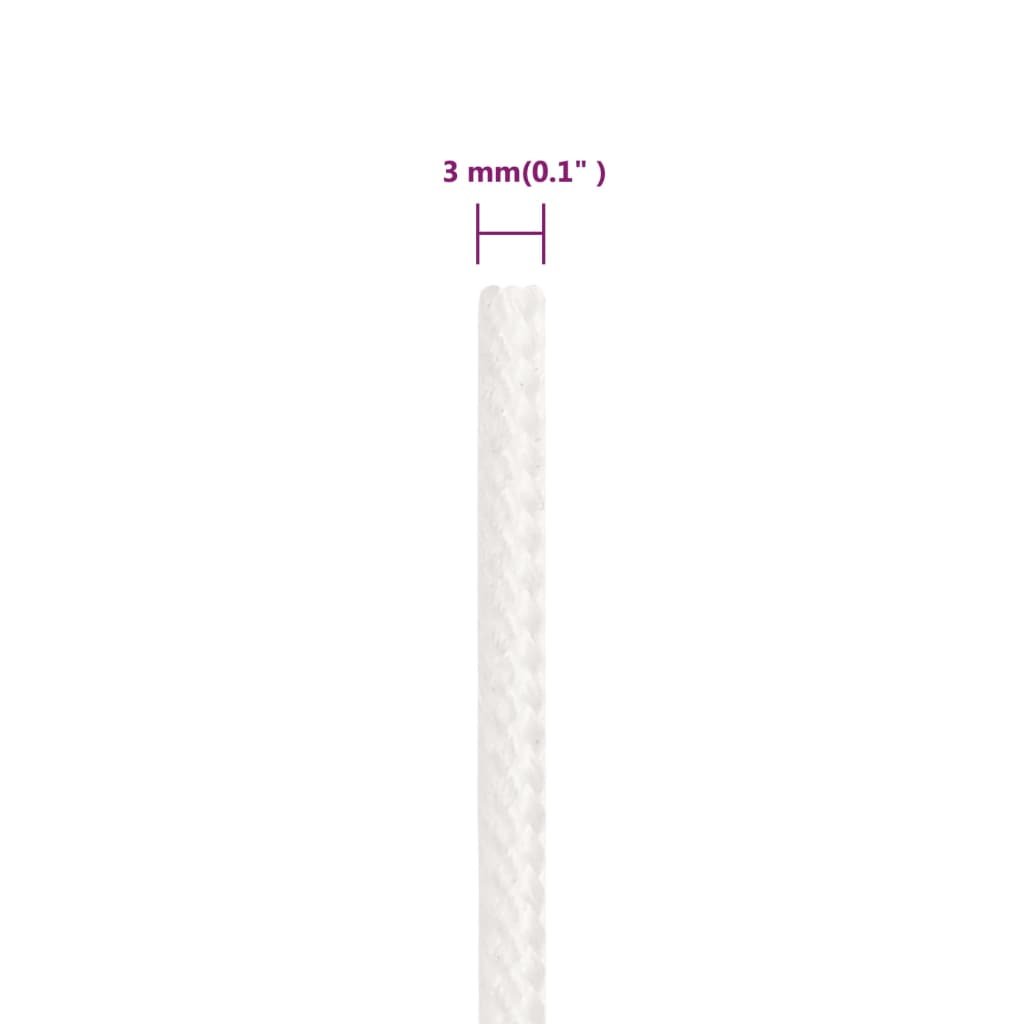 Corda Nautica Completamente Bianca 3 mm 25 m in Polipropilene