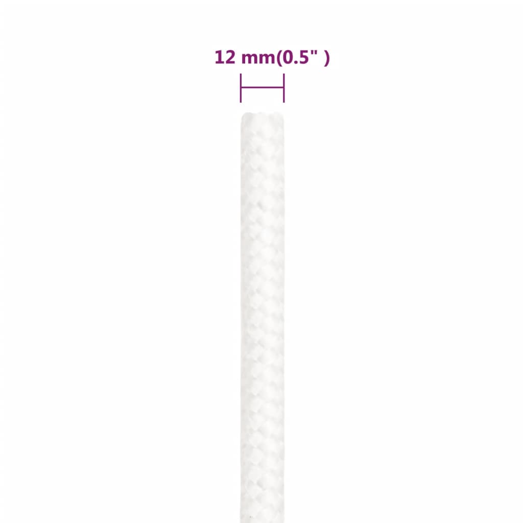 Corda Nautica Completamente Bianca 12 mm 25 m in Polipropilene