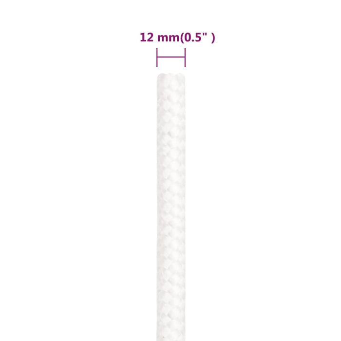 Corda Nautica Completamente Bianca 12 mm 50 m in Polipropilene 152565