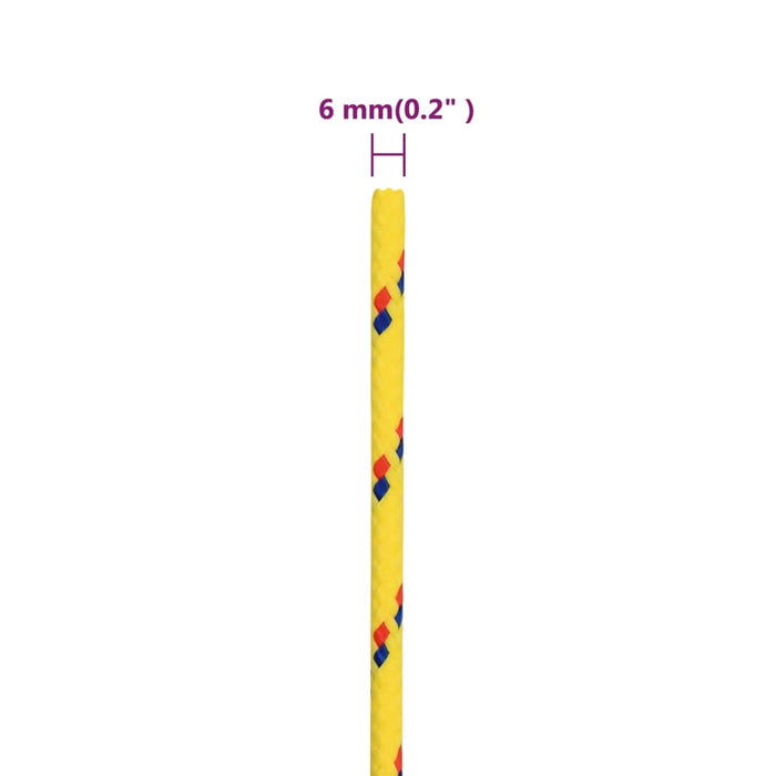 Corda Nautica Gialla 6 mm 25 m in Polipropilene