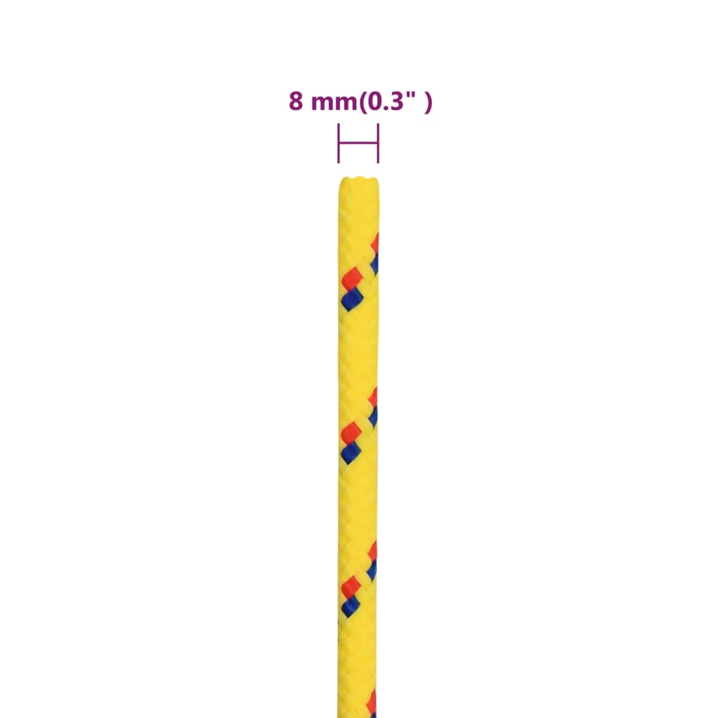 Corda Nautica Gialla 8 mm 25 m in Polipropilene