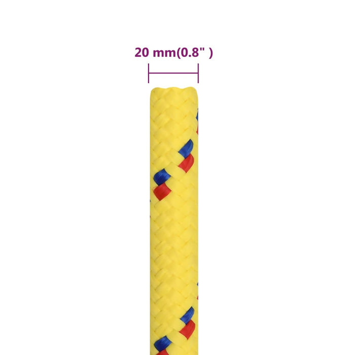 Corda Nautica Gialla 20 mm 25 m in Polipropilene cod mxl 47524