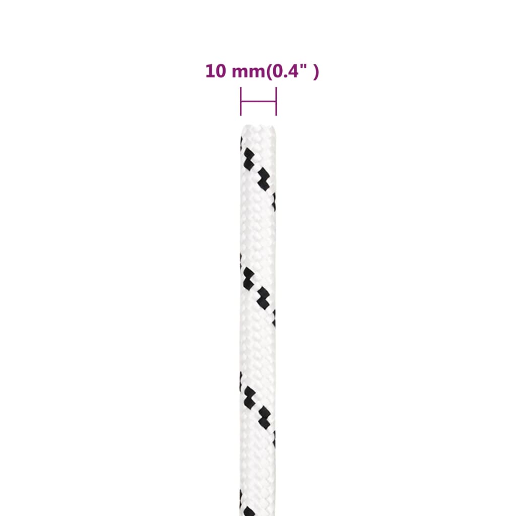 Corda Intrecciata per Barca Bianca 10 mm x 25 m Poliestere 152771