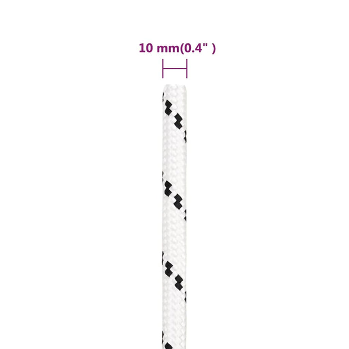 Corda Intrecciata per Barca Bianca 10 mm x 25 m Poliestere 152771