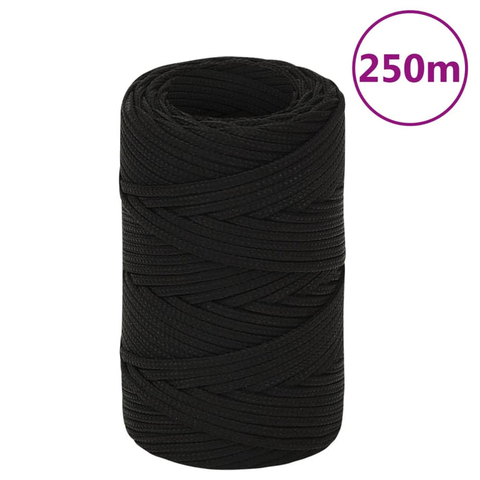 Corda da Lavoro Nera 2 mm 250 m in Poliestere cod mxl 41826