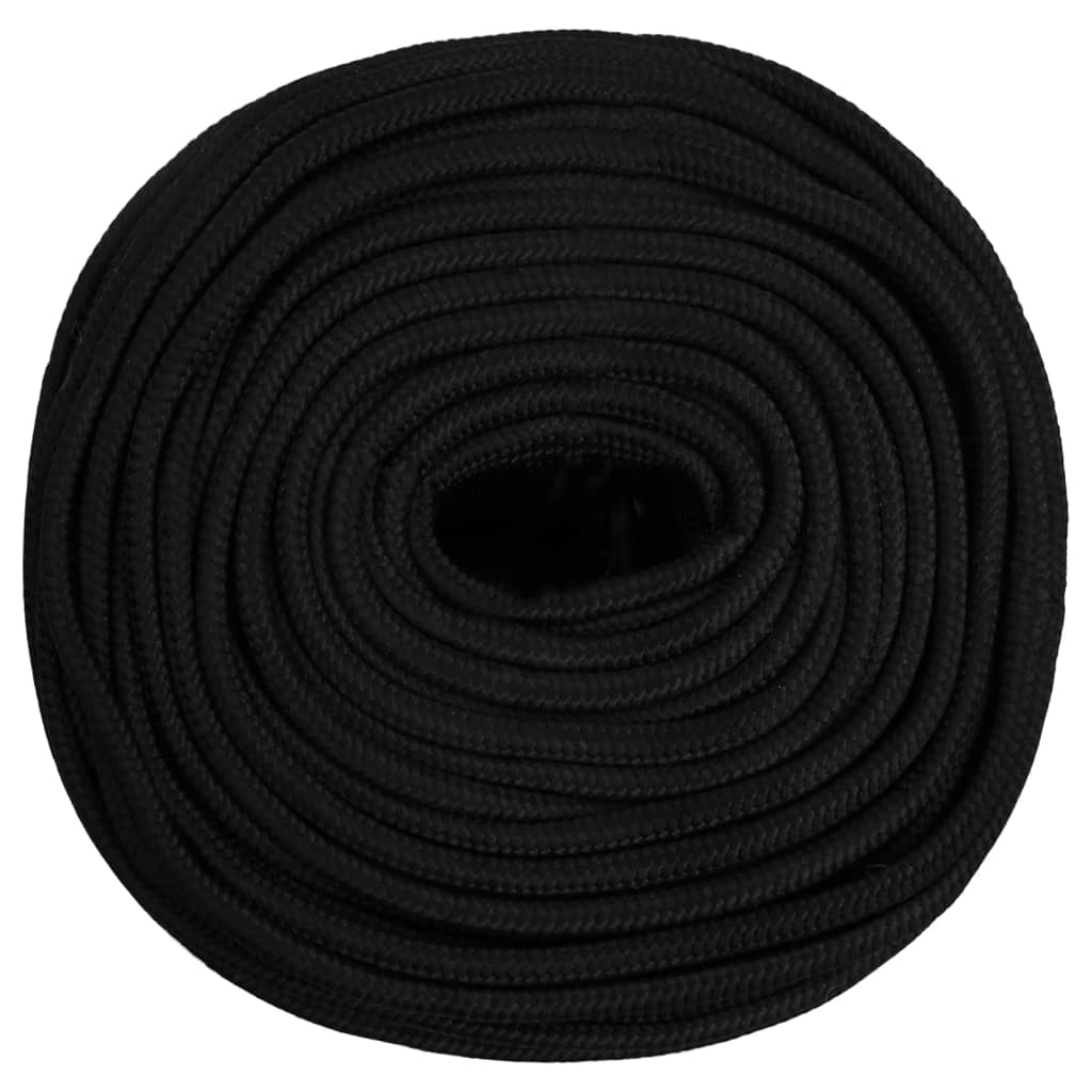 Corda da Lavoro Nera 10 mm 50 m in Poliestere cod mxl 42680