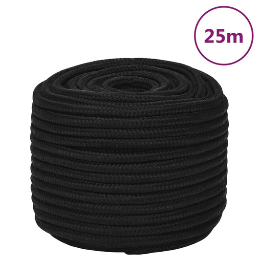 Corda da Lavoro Nera 14 mm 25 m in Poliestere cod mxl 49600