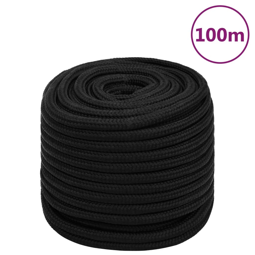 Corda da Lavoro Nera 18 mm 100 m in Poliestere cod mxl 41476