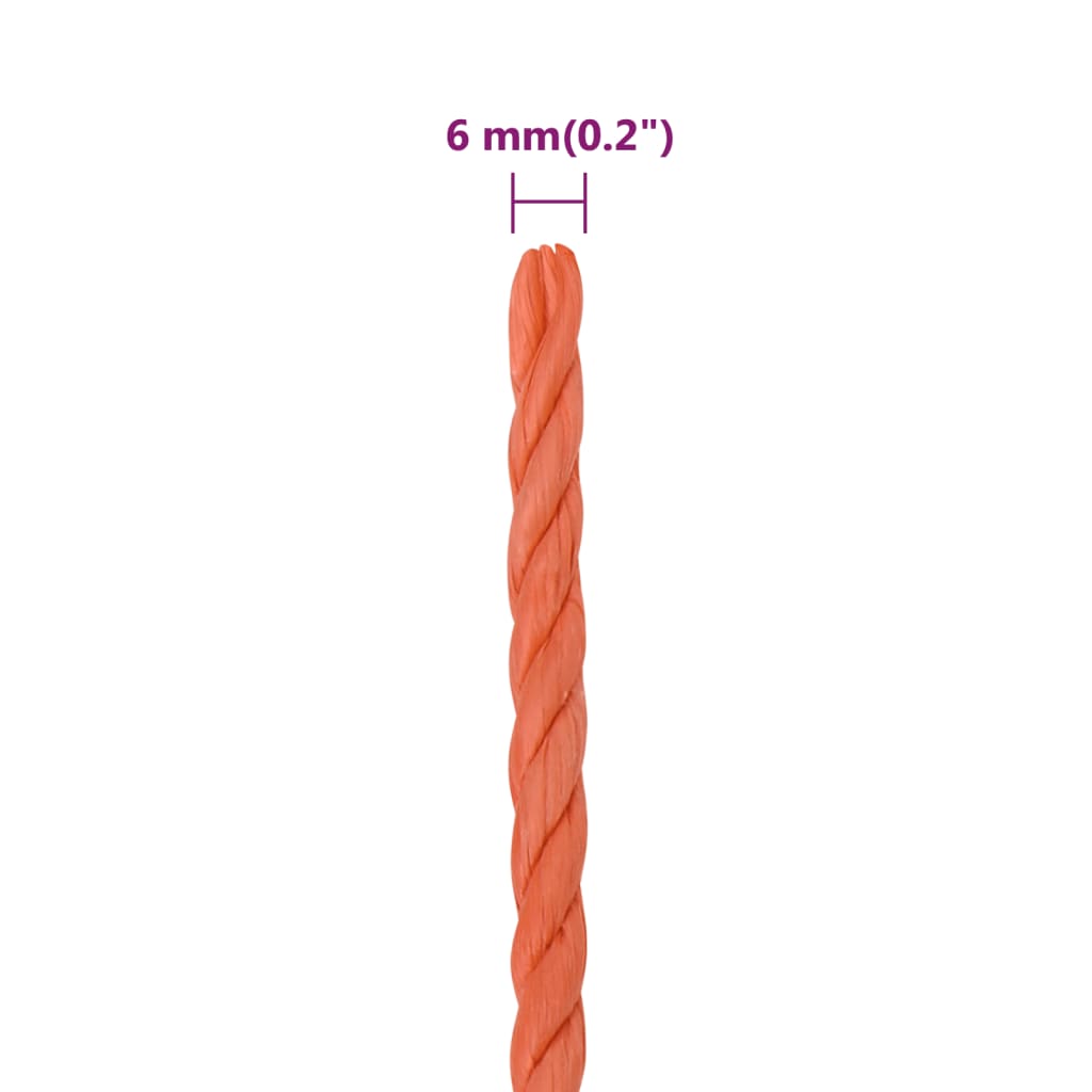 Corda da Lavoro Arancione 6 mm 100 m in Polipropilene 152925