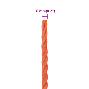 Corda da Lavoro Arancione 6 mm 100 m in Polipropilene 152925